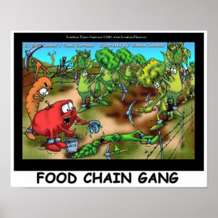 Poster Cartazes Engraçados da Gangue da Cadeia Alimentar
