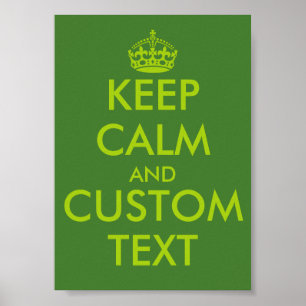 Poster Cartazes KeepCalm verde maçã   Texto personalizado