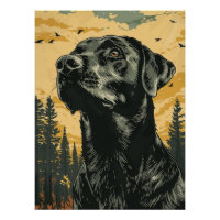 Cartazes Vintage do Retriever Labrador Preto