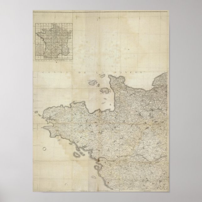Pôster Carte de la France NO (Frente)