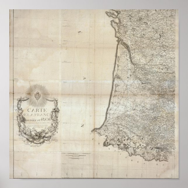 Poster Carte de la France SO (Frente)