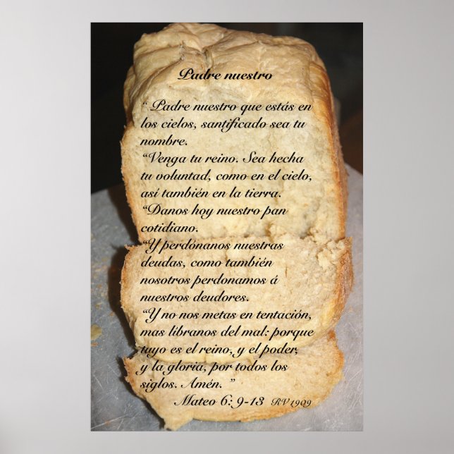 Pôster Cartel do padre Nuestro (Frente)