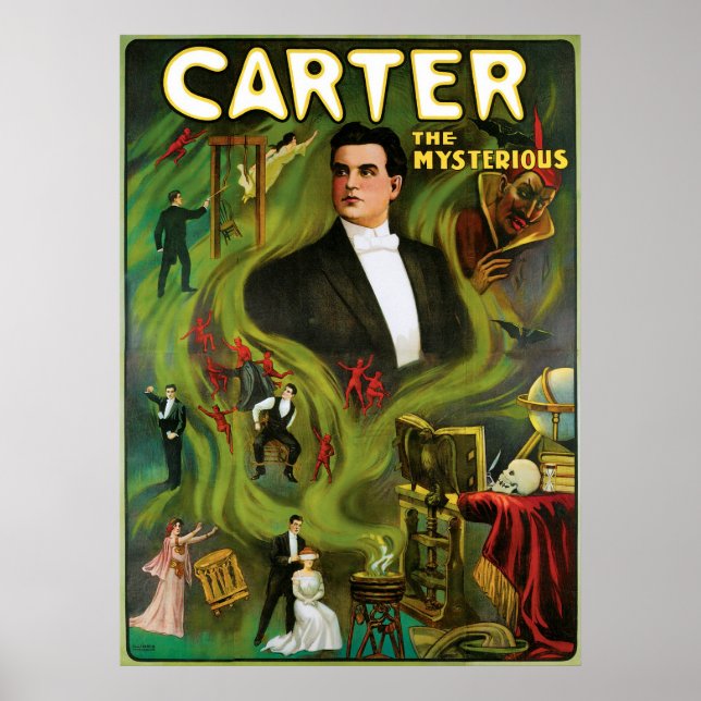 Pôster Carter O Misterioso ~ Vintage Magic Act (Frente)