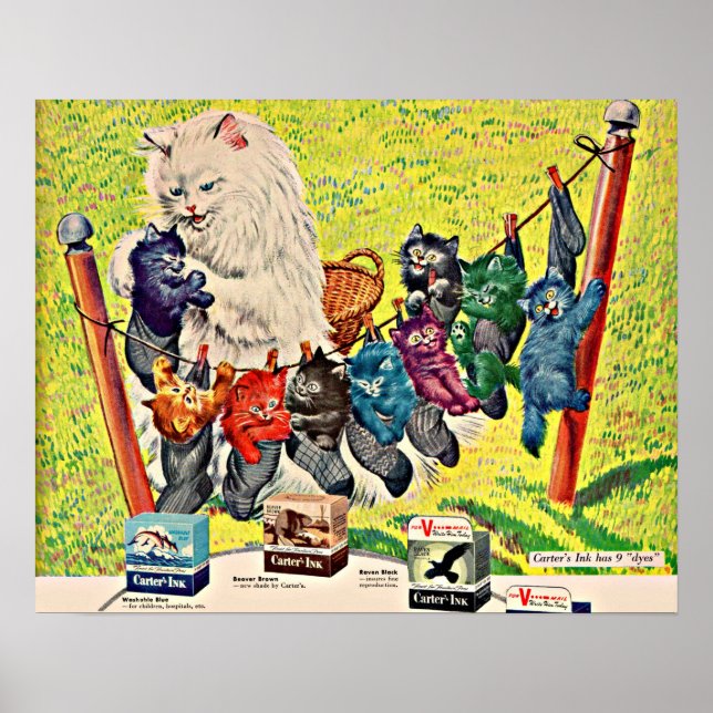 Poster Carter's Ink and mama cat and kittens (Frente)