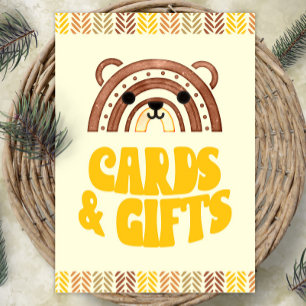 Poster Cartões 5x7 & Presentes Boho Floresta Urso Anivers