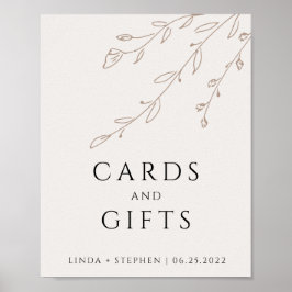 Poster Cartões Botânicos e Presentes Neutros Simples