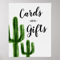 Cartões Cactus e Sinalização de presentes