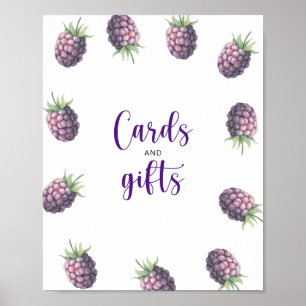 Poster Cartões de amora aquática e chá de fraldas de pres