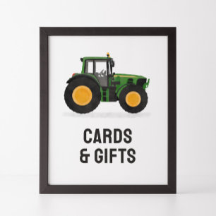 Poster Cartões de Aniversário do Trator e Sinal de Presen