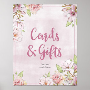 Poster Cartões de Blooms Florais e sinal do partido Gifts