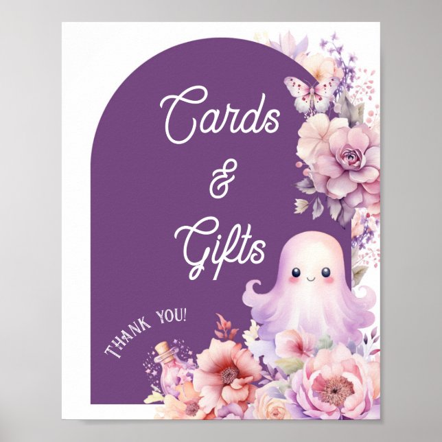 Poster Cartões de Boo Hallloween e Chá de fraldas de pres (Frente)