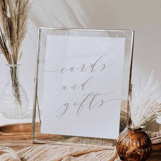 Poster Cartões de Caligrafia e Sinal de Presente rosa Tau (Criador carregado)