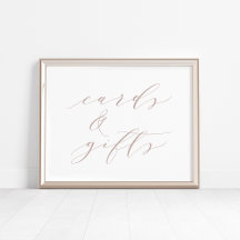 Cartões de Caligrafia e Sinal de Presente rosa Tau