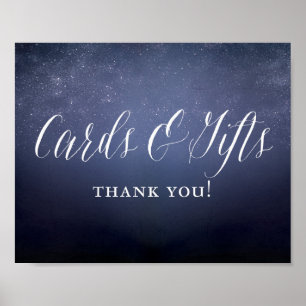 Poster Cartões de Casamento Celestial das Estrelas e Sina