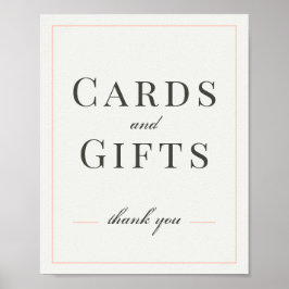 Poster Cartões de Casamento de Coral e Creme e Sinal de P