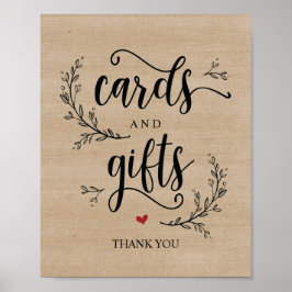 Poster Cartões de Casamento de Vinhas Russas e Sinal de P