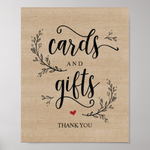 Poster Cartões de Casamento de Vinhas Russas e Sinal de P