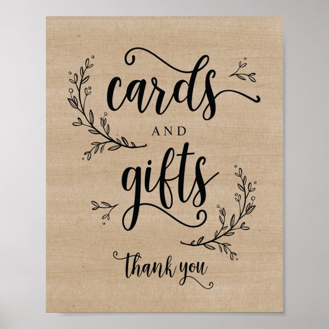 Poster Cartões de Casamento de Vinhas Russas e Sinal de P (Frente)