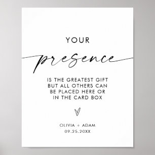 Poster Cartões de Casamento e Sinal de Presente, Moderno