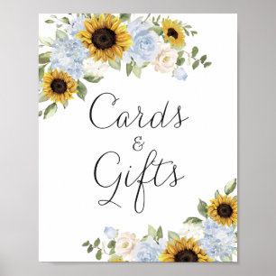 Poster Cartões de Casamento Presentes Sinal de Girassóis