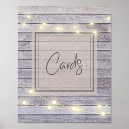 Poster Cartões de casamento rústico no campo ou sinal de 