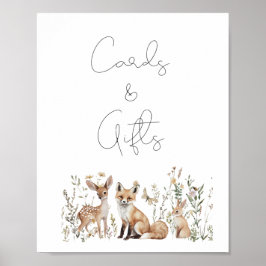 Poster Cartões De Chá de fraldas E Presentes De Animais D