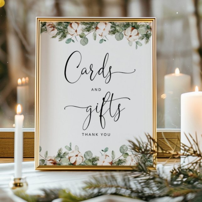 Poster Cartões de chá de fraldas e presentes verdes (Criador carregado)