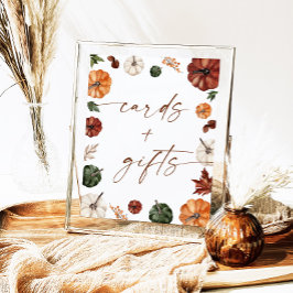 Poster Cartões de Chá de fraldas e Sinal de presentes, Ab