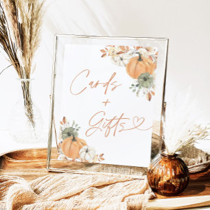 Poster Cartões de Chá de fraldas e Sinal de presentes, Ab