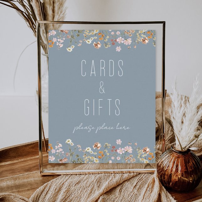 Poster Cartões de Chá de panela de flor selvagem azul emp (Criador carregado)