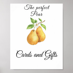 Poster Cartões de Chá de panela de pera e presentes