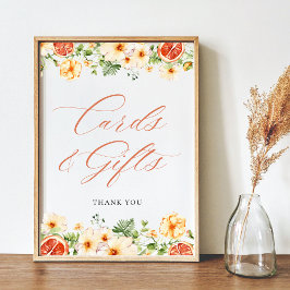 Poster Cartões de Chá de panela e Sinal de Presente Citru