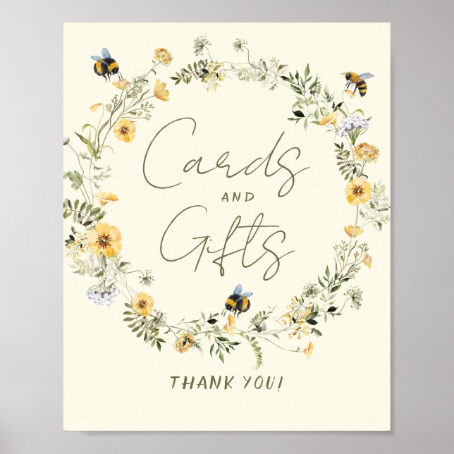 Poster Cartões de Chá de panela e Sinal de Presente de Fl (Frente)