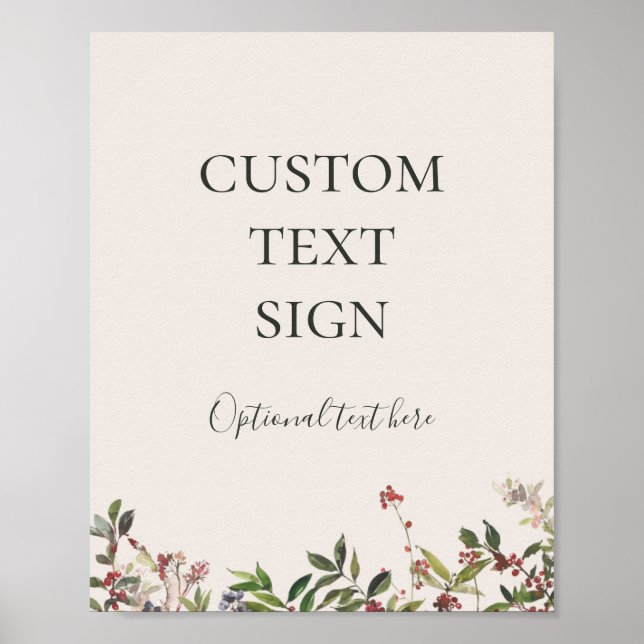 Poster Cartões de Champanhe Botânico Feriados e Presentes (Frente)