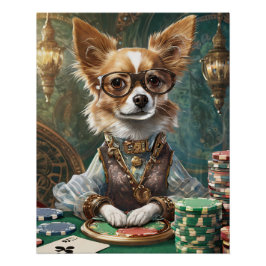 Pôster Cartões de Contagem, Chefe de Poker Steampunk Chih