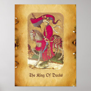 Pôster Cartões de corte antigos de Tarots /German/rei do