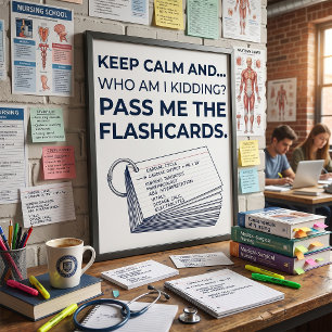 Poster Cartões de Estudo Engraçados para Estudantes de En
