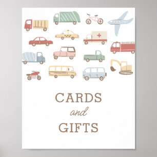 Poster Cartões de Festa de aniversário de Transporte e Si