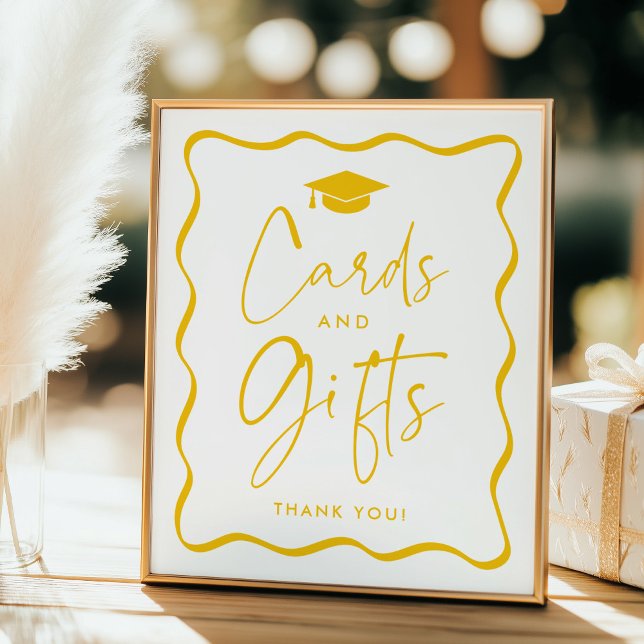 Poster Cartões de Formatura e Presentes Amarelos Ondulado (Criador carregado)