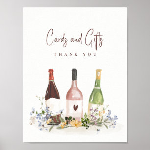 Poster Cartões de Garrafas de Vinho & Presentes Sinal de