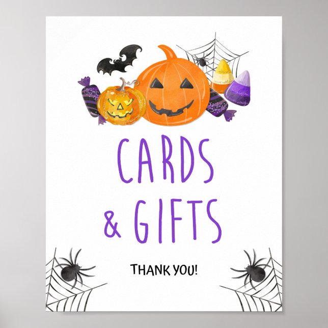 Poster Cartões de Halloween e presentes - Sinal de Mesa 8 (Frente)