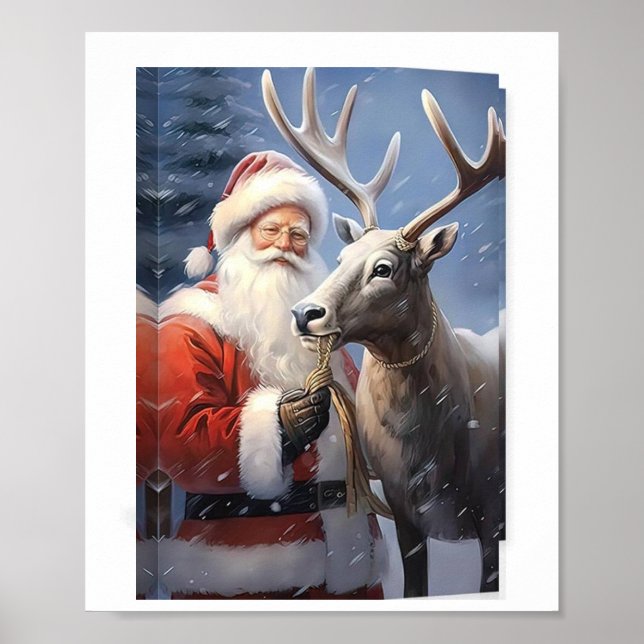 Poster Cartões de natal com presentes com adesivos adesiv (Frente)