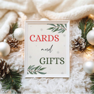 Poster Cartões De Natal De Inverno E Sinal De Mesa Para P