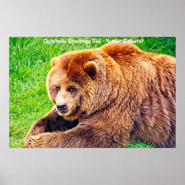 Poster Cartões de natal Pai Hunter Gatherer (Frente)