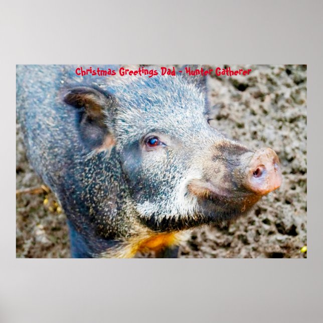 Poster Cartões de natal Pai Hunter Gatherer (Frente)