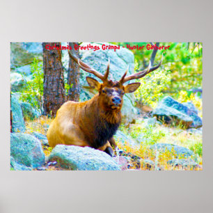 Poster Cartões de natal Vovô Hunter Gatherer