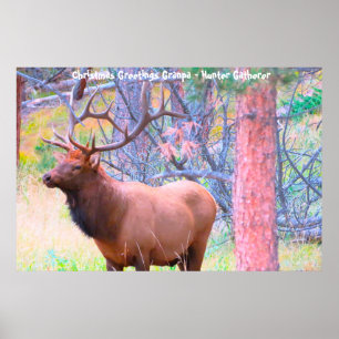 Poster Cartões de natal Vovô Hunter Gatherer