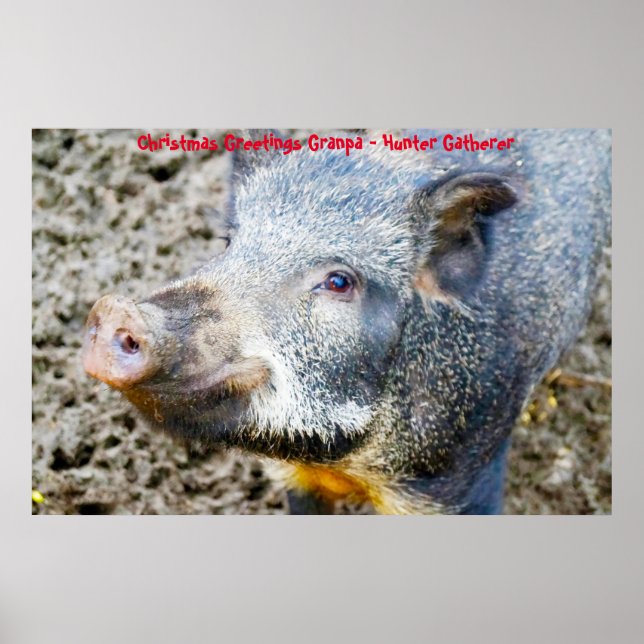 Poster Cartões de natal Vovô Hunter Gatherer (Frente)