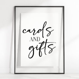 Poster Cartões de Presente para Chá de Bebê com Letra Mod
