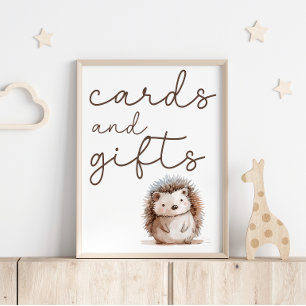 Poster Cartões de Presente para Chá de Bebê doouriço-Cach